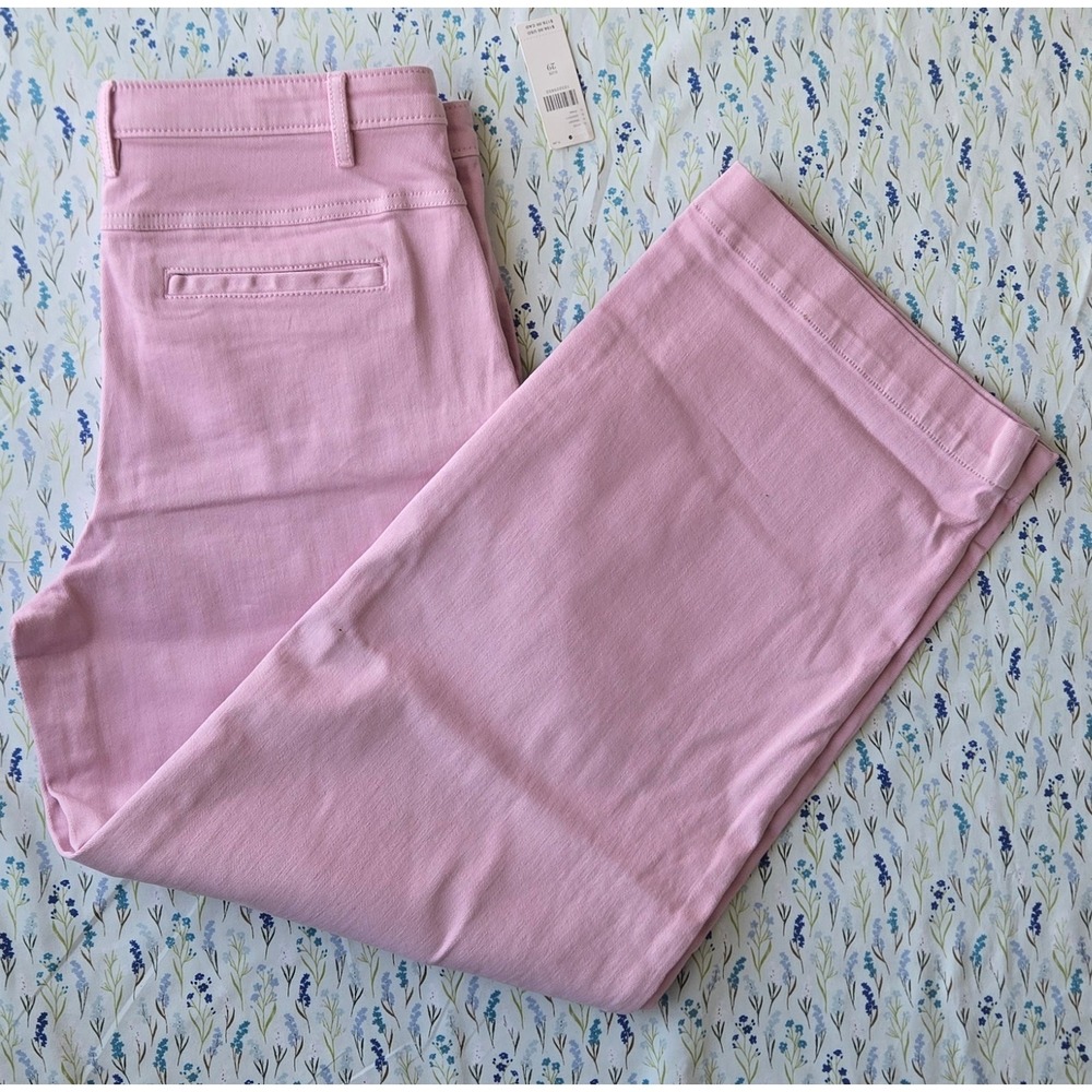 Maeve Anthropologie Pink Wide Leg Cropped Pants High Rise Trousers Size 29 NEW